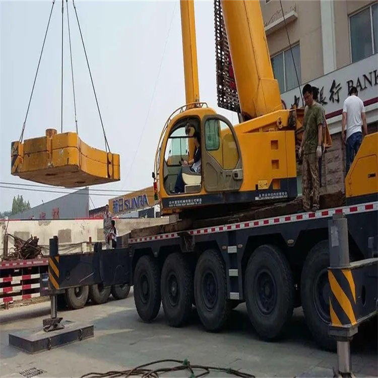 聊城当地吊车出租|机器吊装|75吨|工厂搬迁服务